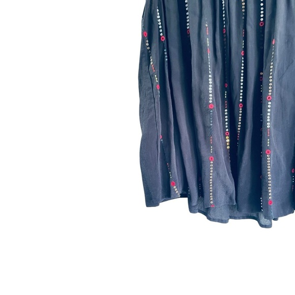 Marks & Spencer Collections Black Sequined beaded Flowy sleeveless top size 12 - Picture 3 of 8